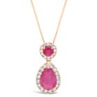 Womens 1/6 Ct. T.w. Red Ruby 10k Gold Pendant Necklace