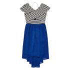 Speechless Short-sleeve Striped Chiffon High-low-hem Dress - Plus