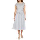 Jackie Jon Short Sleeve Peplum Mid Length Dress