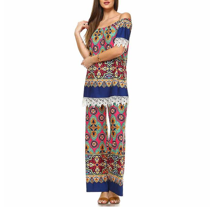 White Mark Print From Tip To Toe Set 2-pack Pattern Pant Set