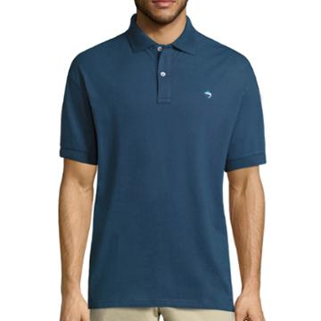 Biscayne Bay Embroidered Short Sleeve Solid Knit Polo Shirt
