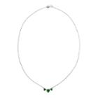 Lab-created Emerald & Diamond-accent Heart-shaped 3-stone Necklace