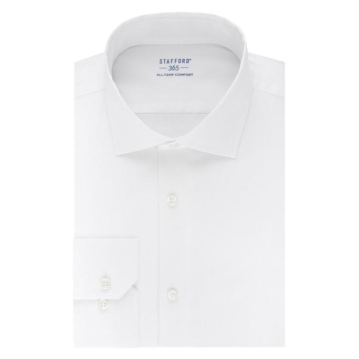 Stafford 365 All-temp Comfort Flex Collar Fitted Wrinkle Free Long Sleeve Broadcloth Dress Shirt