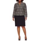 Isabella Long-sleeve Paisley Skirt Suit Set - Plus