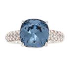 Sparkle Allure Womens Blue Silver Over Brass Cocktail Ring