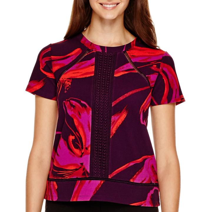 Worthington Short-sleeve Textured Blouse