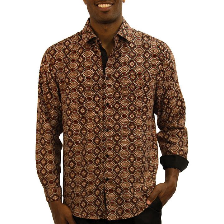 Steve Harvey Long Sleeve Pattern Button-front Shirt-big And Tall