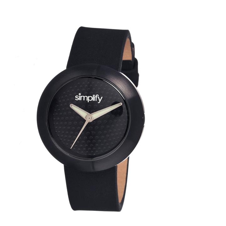 Simplify Unisex The 1200 Black Leather-band Watch Sim1207
