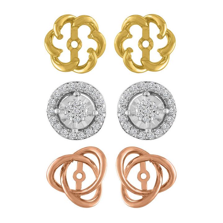 3 Pair 1/4 Ct. T.w. Genuine White Diamond Earring Sets