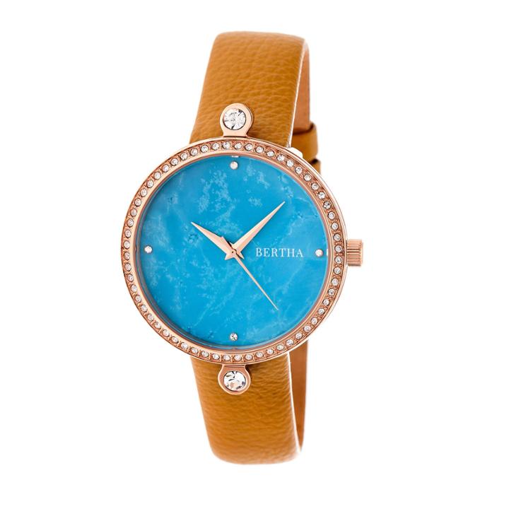 Bertha Frances Womens Brown Strap Watch-bthbr6405