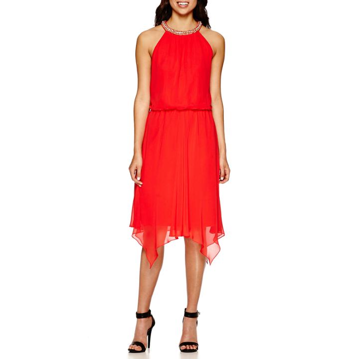 Mss Sleeveless Sharkbite Maxi Dress