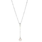 Womens Diamond Accent White Pearl 14k Y Necklace