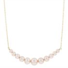 Womens Pink Pearl 14k Gold Pendant Necklace