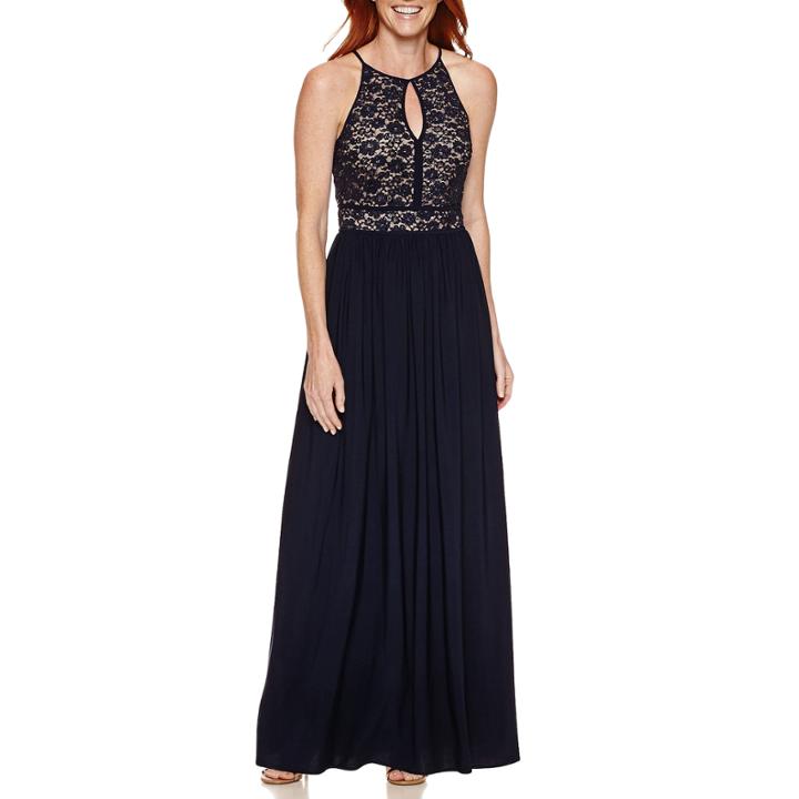 R & M Richards Sleeveless Evening Gown