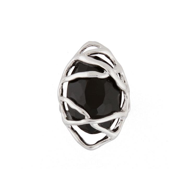Mixit&trade; Silver Stretch With Jet Ring