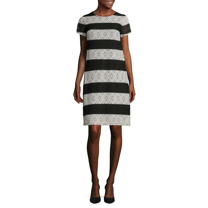 London Times Short Sleeve Shift Dress