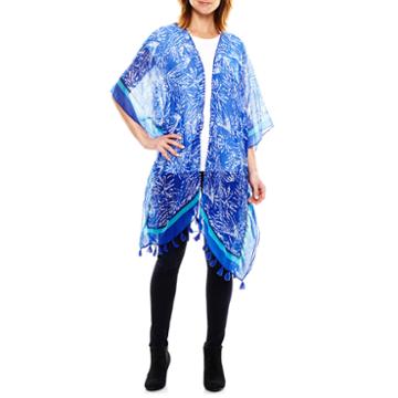 Studio 36 Palm Print Ruana Wrap