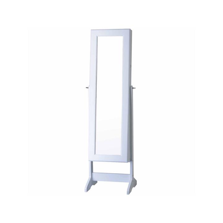 White Cheval Free Standing Jewelry Armoire