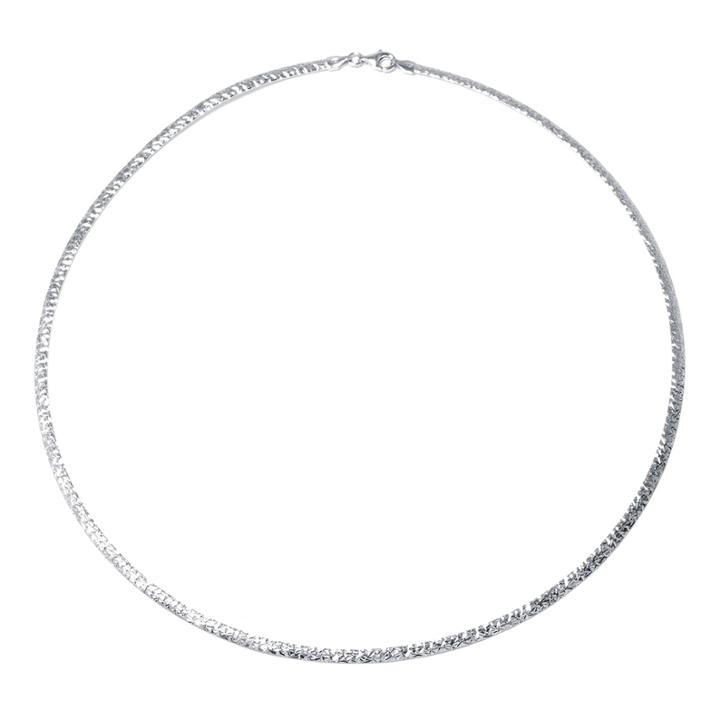 Made In Italy Sterling Silver Diamond-cut Omega Necklace