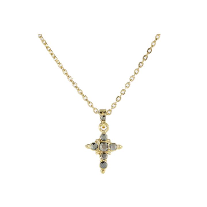 1928 Religious Jewelry Womens Gray 14k Gold Over Brass Pendant Necklace