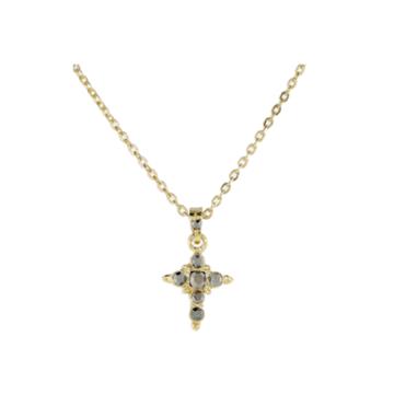 1928 Religious Jewelry Womens Gray 14k Gold Over Brass Pendant Necklace