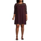 Secret Charm 3/4 Sleeve Sheath Dress-plus
