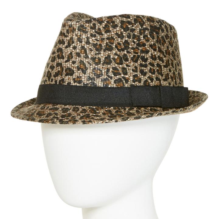 Scala Animal-print Fedora