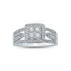 Womens 3/4 Ct. T.w. Genuine Round White Diamond 10k Gold Engagement Ring