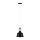 Eglo Gilwell 1-light 7 Inch Matte Black And Chromemini Pendant Ceiling Light