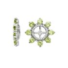 Genuine Peridot And Diamond Accent Sterling Silver Earring Jackets
