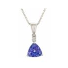 Limited Quantities! Diamond Accent Blue Tanzanite 14k Gold Pendant Necklace