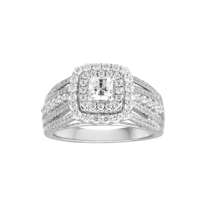 3/4 Ct. T.w. Diamond And Lab-created Sapphire 10k White Gold Ring