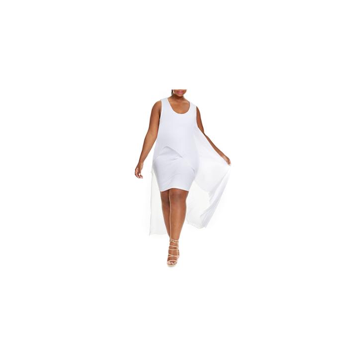 Fashion To Figure Darla Chiffon Overlay Bodycon Dress-plus