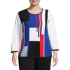Alfred Dunner Upper East Side Colorblock Sweater- Plus