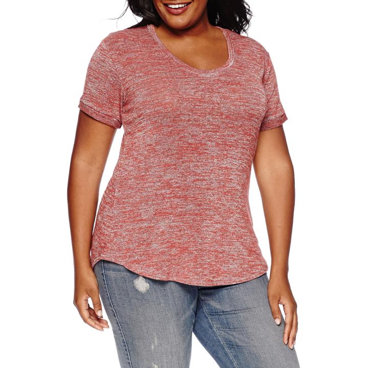 A.n.a Short-sleeve High-low Hem Tee - Plus
