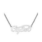 Personalized 14x37mm Swirl Name Necklace