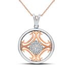Womens 1/4 Ct. T.w. White Diamond 14k Rose Gold Pendant Necklace