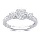 Limited Quantities! Womens 1/4 Ct. T.w. Round White Diamond Sterling Silver Engagement Ring