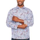 Society Of Threads Long Sleeve Paisley Button-front Shirt-big And Tall