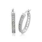 1/2 Ct. T.w. White Diamond Sterling Silver Hoop Earrings