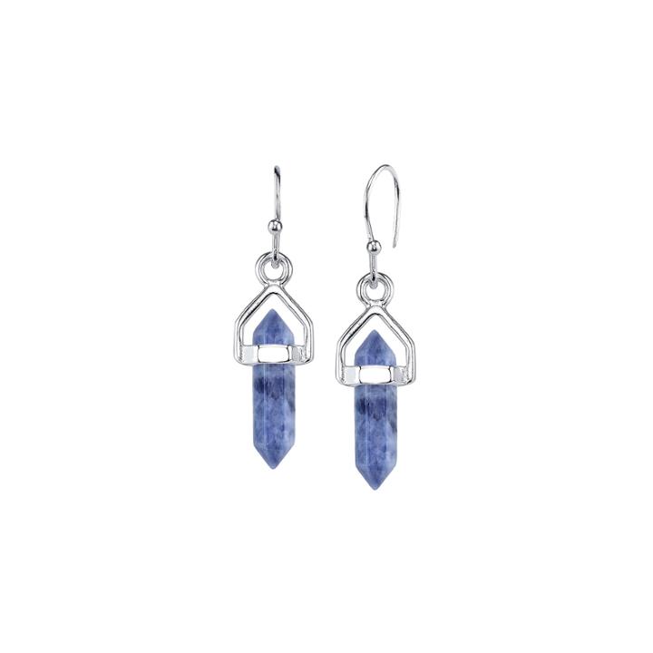 Bridge Jewelry Blue Silver Over Brass Drop Earrings