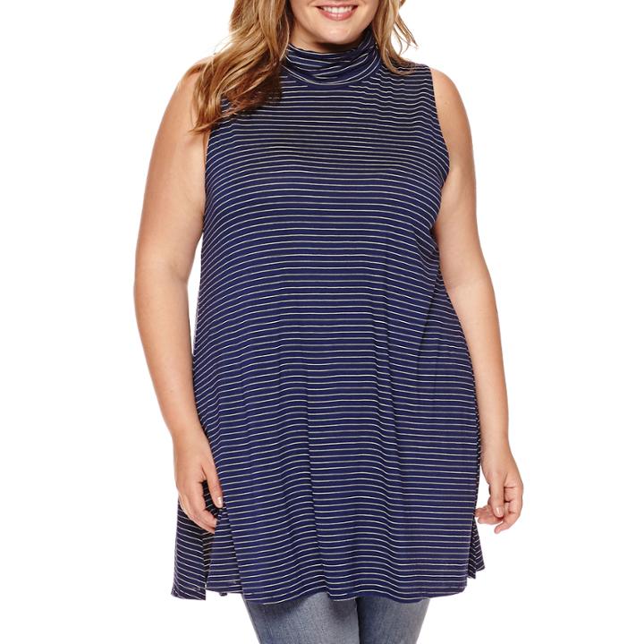 Stylus&trade; Sleeveless Tunic Turtleneck - Plus