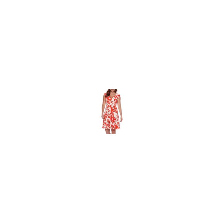 London Style Collection Cap-sleeve Floral Fit-and-flare Dress - Petite