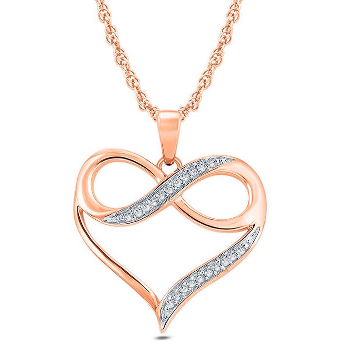 Womens Diamond Accent Multi Color Diamond 10k Gold Pendant Necklace