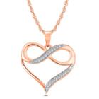 Womens Diamond Accent Multi Color Diamond 10k Gold Pendant Necklace