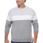 Claiborne Crew Neck Long Sleeve Cardigan Big And Tall