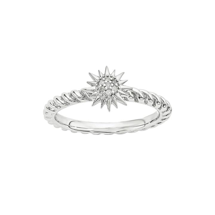 Diamond-accent Sterling Silver Stackable Star Ring