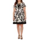 Robbie Bee Short Sleeve Floral Fit & Flare Dress-plus