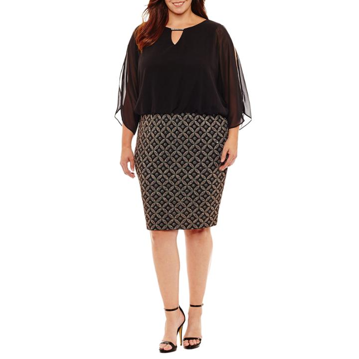 Scarlett 3/4 Sleeve Party Dress-plus