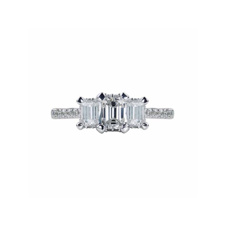 Womens 1 5/8 Ct. T.w. Emerald White Diamond 14k Gold Engagement Ring